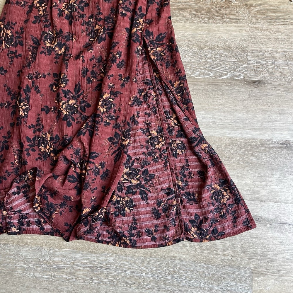 Free People SM Jaymes Midi Dress Smocked Vamp Romance Whimsy Grunge Fairy $168 - Picture 8 of 12